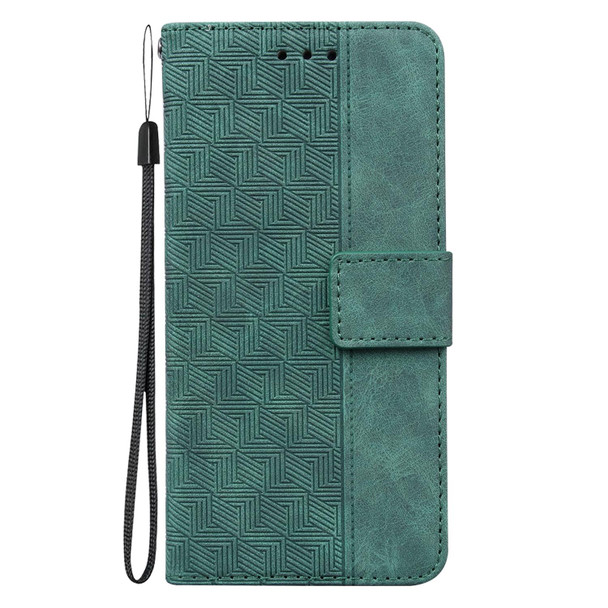 Tecno Camon 18i Geometric Embossed Leather Phone Case(Green)