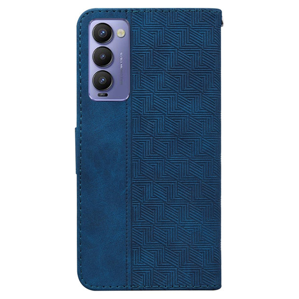 Tecno Camon 18 / 18P Geometric Embossed Leather Phone Case(Blue)