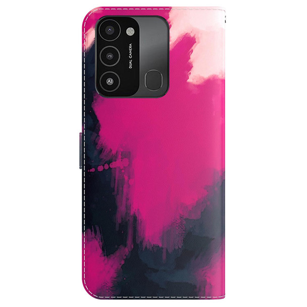 Tecno Spark Go 2022 / Spark 8C Watercolor Pattern Horizontal Flip Leather Phone Case(Berry Color)