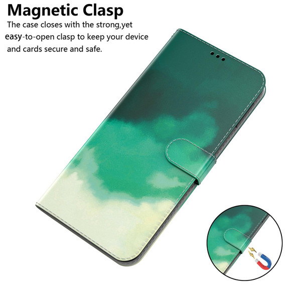 Tecno Spark Go 2022 / Spark 8C Watercolor Pattern Horizontal Flip Leather Phone Case(Cyan Green)