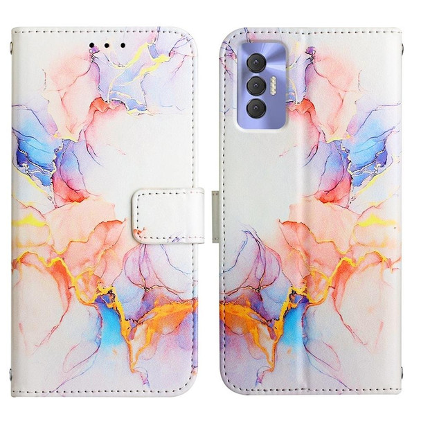 Tecno Spark 8P PT003 Marble Pattern Flip Leather Phone Case(Galaxy Marble White LS004)