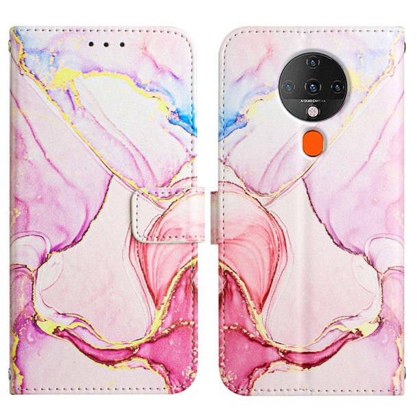 Tecno Spark 6 PT003 Marble Pattern Flip Leather Phone Case(Rose Gold LS005)