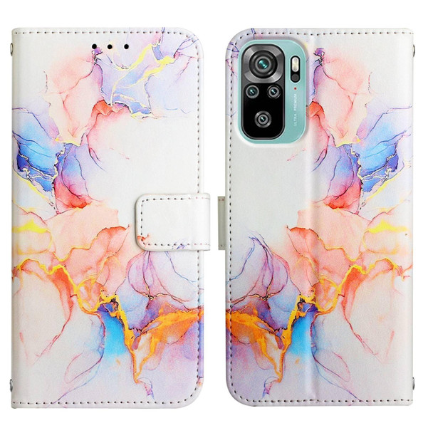 Xiaomi Redmi Note 10 4G / Note 10s PT003 Marble Pattern Flip Leather Phone Case(Galaxy Marble White LS004)