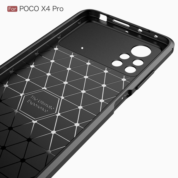 Xiaomi Poco X4 Pro 5G Fine Hole Version Brushed Texture Carbon Fiber Shockproof TPU Phone Case(Black)