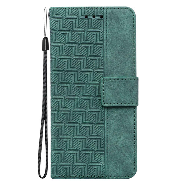 Tecno Spark 7P Geometric Embossed Leather Phone Case(Green)