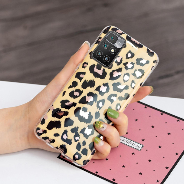 Xiaomi Redmi 10 Electroplating TPU Protective Phone Case(Leopard Texture)