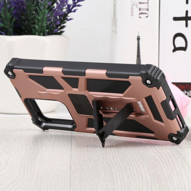 Xiaomi Mi 11T / 11T Pro Shockproof TPU + PC Magnetic Protective Phone Case with Holder(Rose Gold)