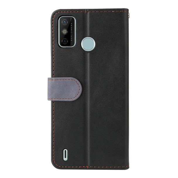 Business Stitching-Color Horizontal Flip PU Leatherette Case with Holder & Card Slots & Photo Frame - Tecno Spark 6 Go(Gray)