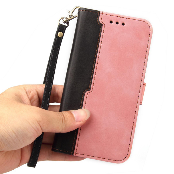 Business Stitching-Color Horizontal Flip PU Leatherette Case with Holder & Card Slots & Photo Frame - Tecno Pop 2 F / Pop 2 Power / Itel P13 B1F(Pink)