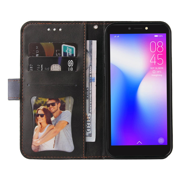 Business Stitching-Color Horizontal Flip PU Leatherette Case with Holder & Card Slots & Photo Frame - Tecno Pop 2 F / Pop 2 Power / Itel P13 B1F(Gray)