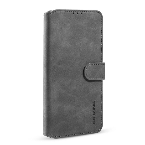 Xiaomi Redmi Note 10 5G DG.MING Retro Oil Side Horizontal Flip Leather Case with Holder & Card Slots & Wallet(Grey)