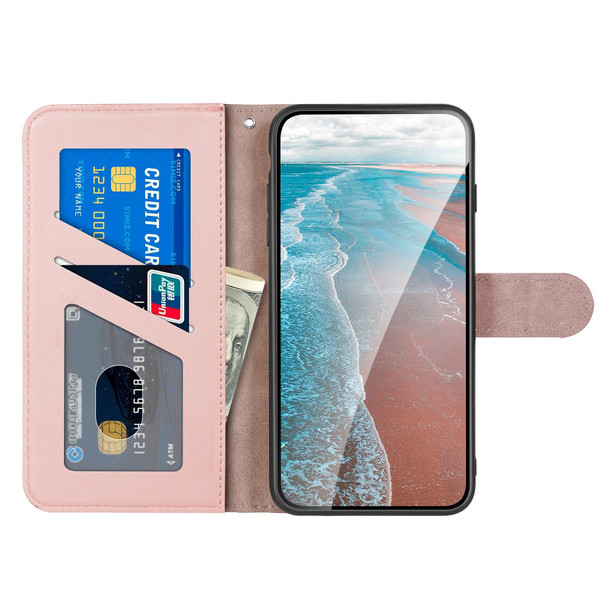 Xiaomi Redmi Note 9 Sika Deer Embossing Pattern Horizontal Flip PU Leather Case with Holder & Card Slot & Wallet & Photo Frame(Rose Gold)