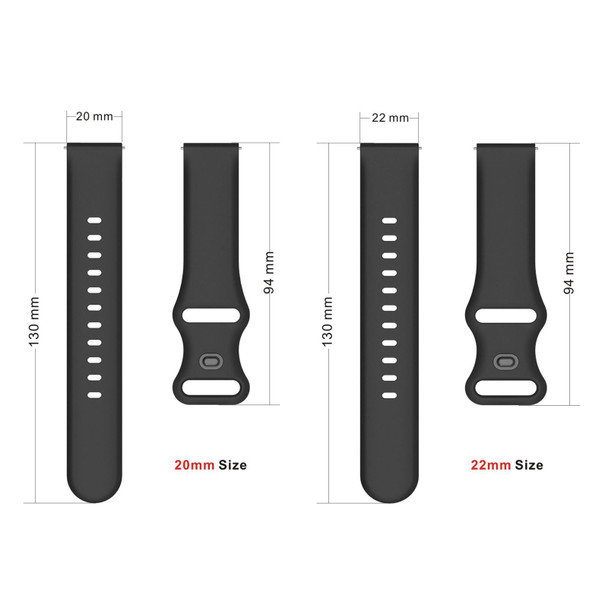 22mm - Xiaomi Haylou RT RS3 LS04 / LS05S Universal Inner Back Buckle Perforation Silicone Watch Band(Red)