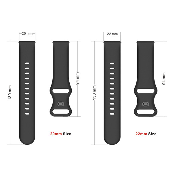 22mm - Xiaomi Haylou RT RS3 LS04 / LS05S Universal Inner Back Buckle Perforation Silicone Watch Band(Pink)