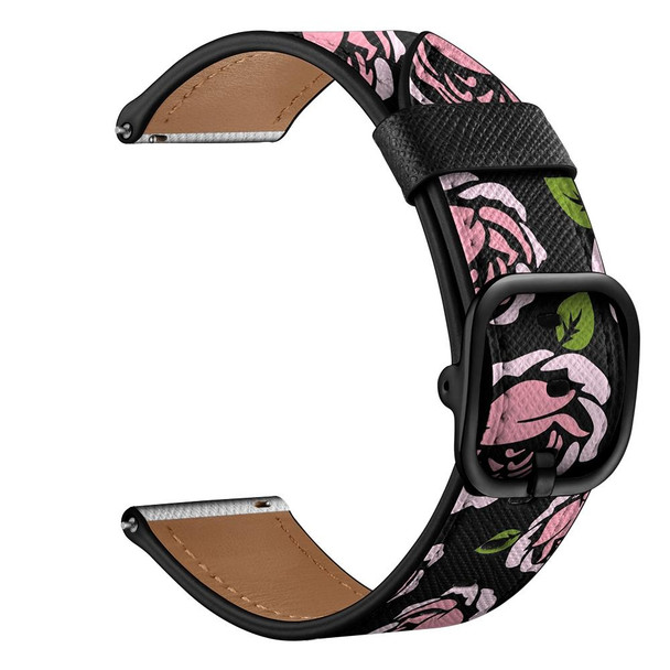 22mm - Xiaomi Haylou RT RS3 LS04 / LS05S Universal Printed Leatherette Watch Band(Rose)