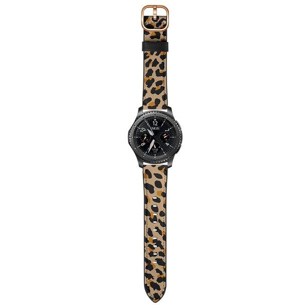 22mm - Xiaomi Haylou RT RS3 LS04 / LS05S Universal Printed Leatherette Watch Band(Yellow Leopard)