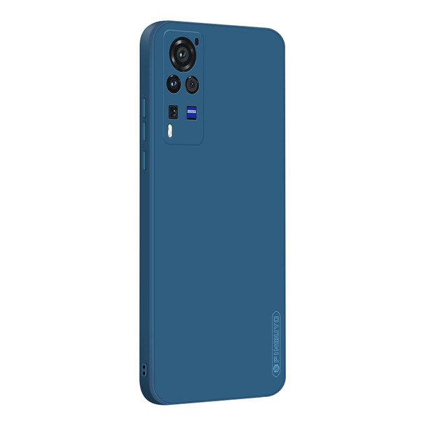 vivo X60 Pro PINWUYO Touching Series Liquid Silicone TPU Shockproof Case(Blue)