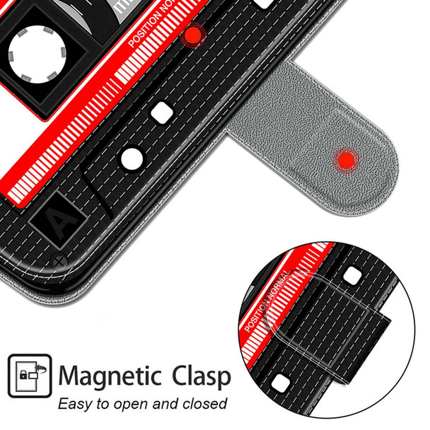 Xiaomi Redmi Note 8 Pro Voltage Coloured Drawing Magnetic Clasp Horizontal Flip PU Leather Case with Holder & Card Slots(C10 Black Red Tape)