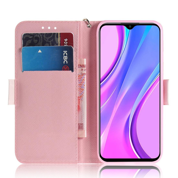 Xiaomi Redmi 9 3D Painted Pattern Magnetic Attraction Horizontal Flip Leather Case with Holder & Card Slot & Wallet & Lanyard(Magnolia)