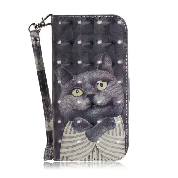 Xiaomi Redmi 9 3D Painted Pattern Magnetic Attraction Horizontal Flip Leather Case with Holder & Card Slot & Wallet & Lanyard(Embrace Cat)