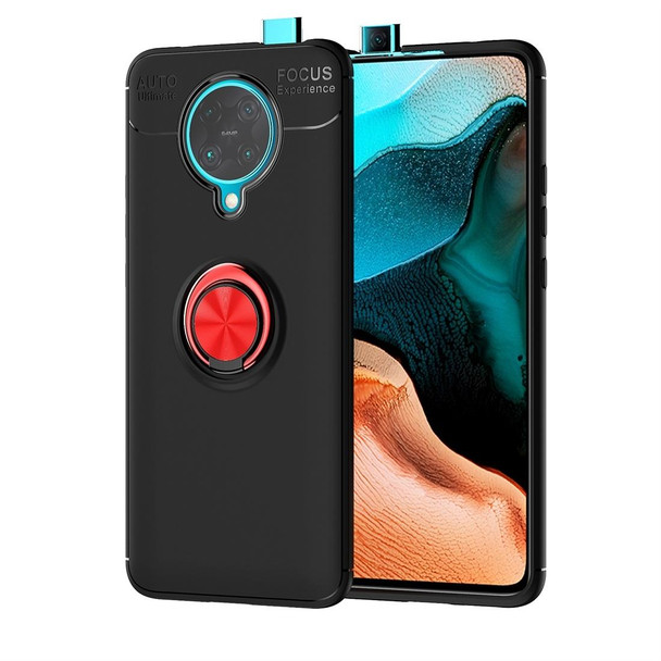 Xiaomi Redmi K30 Pro Lenuo Shockproof TPU Protective Case with Invisible Holder(Black + Red)
