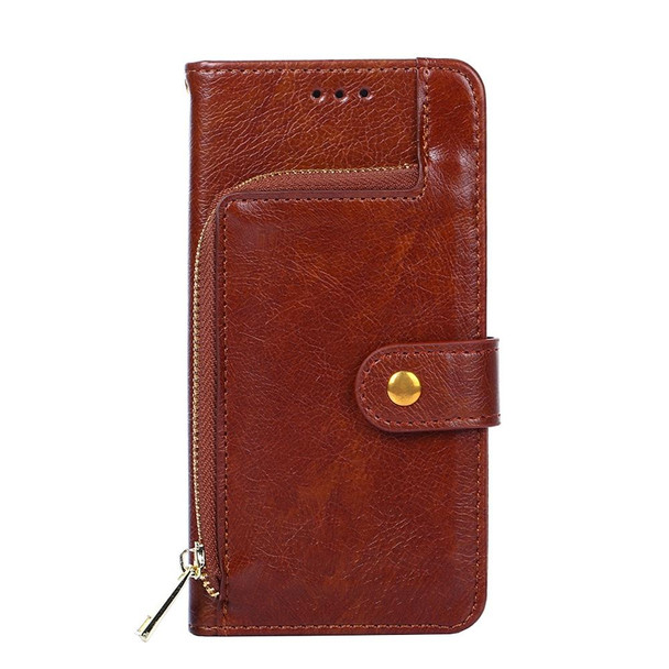 alcatel Axel/Lumos Zipper Bag Leatherette Phone Case(Brown)