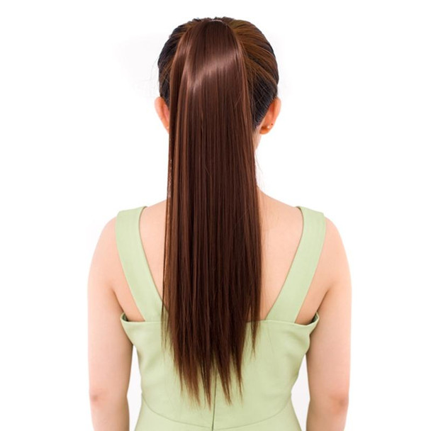 Natural Long Straight Hair Ponytail Bandage-style Wig Ponytail for WomenLength: 60cm(Black Brown)