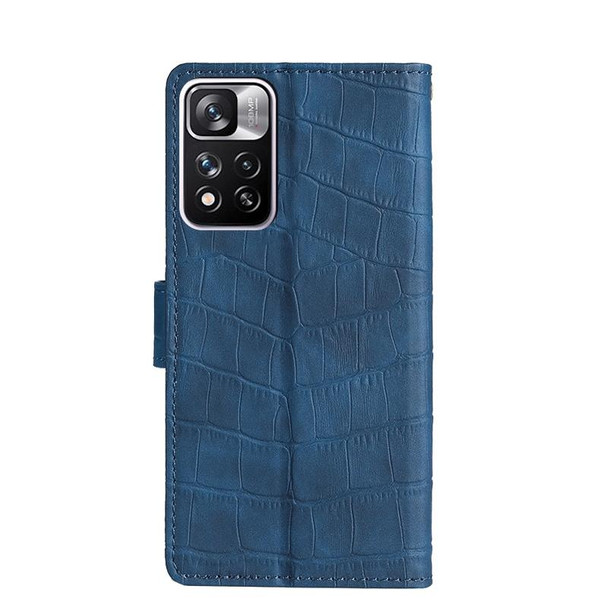 Xiaomi Redmi Note 11 Pro 5G/11 Pro+ 5G Skin Feel Crocodile Magnetic Clasp Leather Phone Case(Blue)
