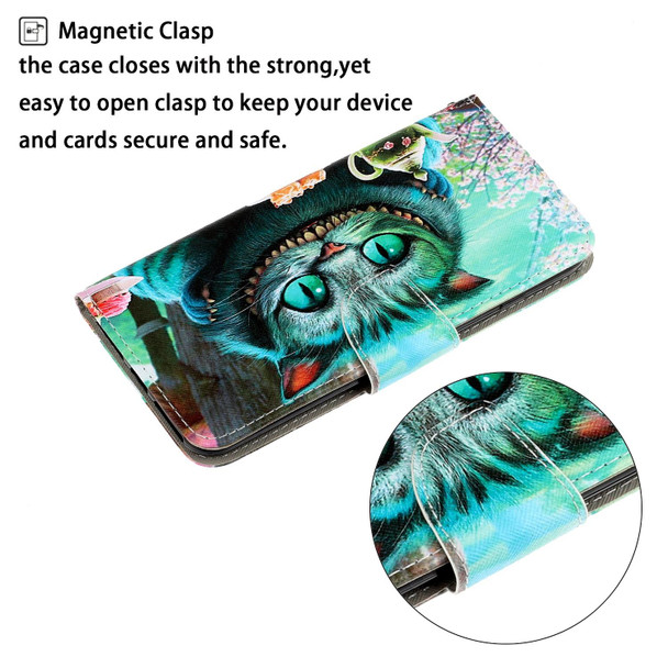 Xiaomi Redmi Note 10 4G 3D Colored Drawing Leather Phone Case(Green Eyes)