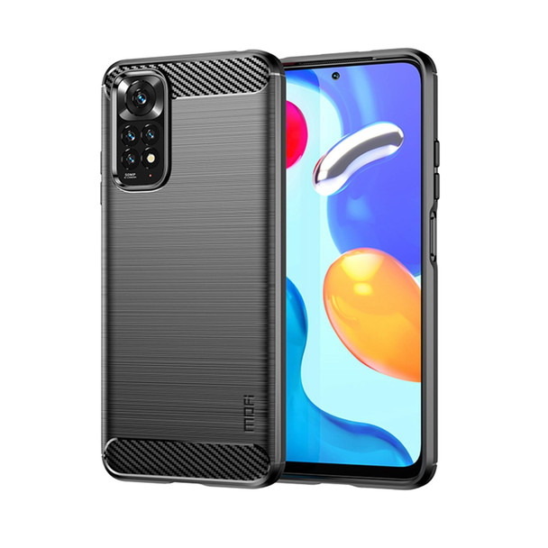 Xiaomi Redmi Note 11 4G Global / Note 11S 4G MOFI Gentleness Brushed Carbon Fiber TPU Case(Black)