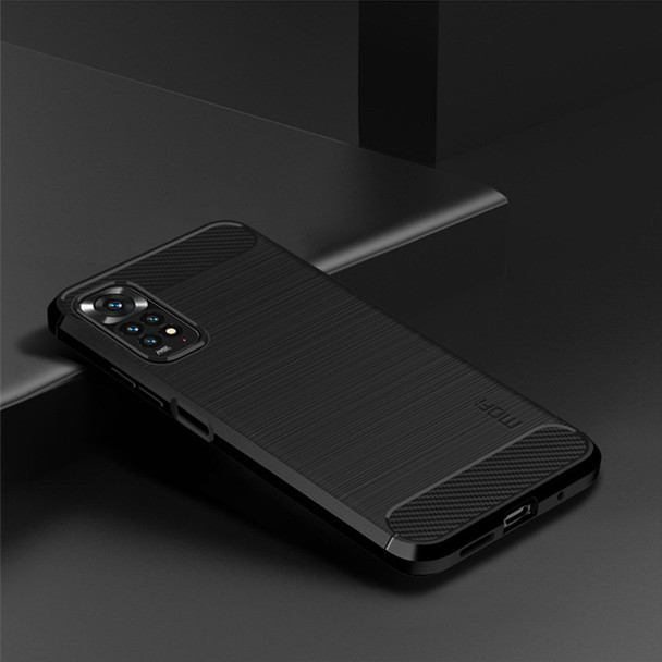 Xiaomi Redmi Note 11 4G Global / Note 11S 4G MOFI Gentleness Brushed Carbon Fiber TPU Case(Black)