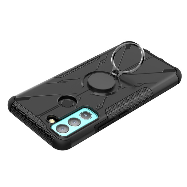 Tecno Pop 5 LTE Armor Bear Shockproof PC + TPU Phone Case(Black)