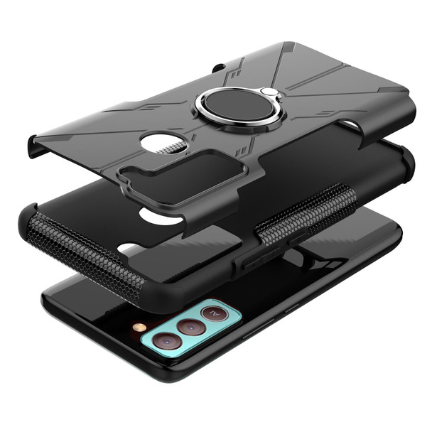 Tecno Pop 5 LTE Armor Bear Shockproof PC + TPU Phone Case(Black)