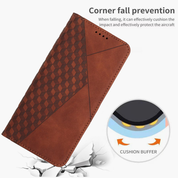 Tecno Camon 17P / 17 Pro Diamond Splicing Skin Feel Magnetic Leather Phone Case(Brown)