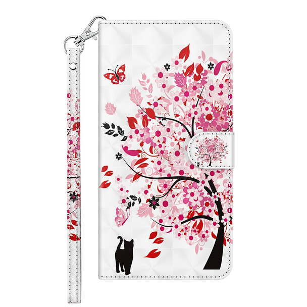 Xiaomi Redmi Note 10 Lite 3D Painting Pattern TPU + PU Leather Phone Case(Cat Under The Tree)