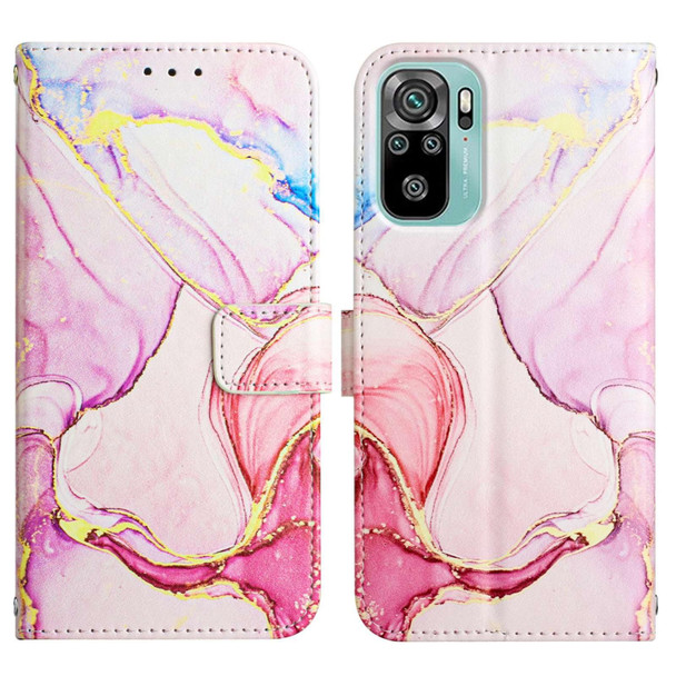 Xiaomi Redmi Note 10 4G / Note 10s PT003 Marble Pattern Flip Leather Phone Case(Rose Gold LS005)