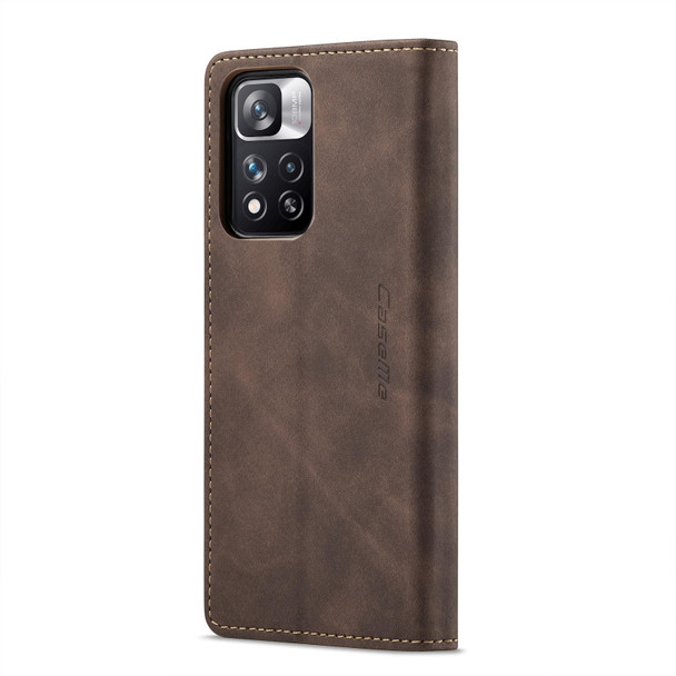 Xiaomi Redmi Note 11 Pro 5G / Redmi Note 11 Pro+ 5G CaseMe 013 Multifunctional Horizontal Flip Leather Phone Case(Coffee)