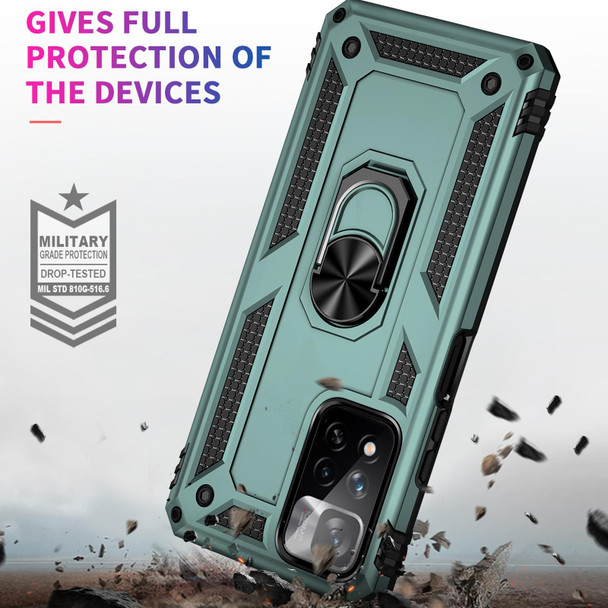 Xiaomi Redmi Note 11 Pro 5G Shockproof TPU + PC Phone Case with 360 Degree Rotating Holder(Dark Green)