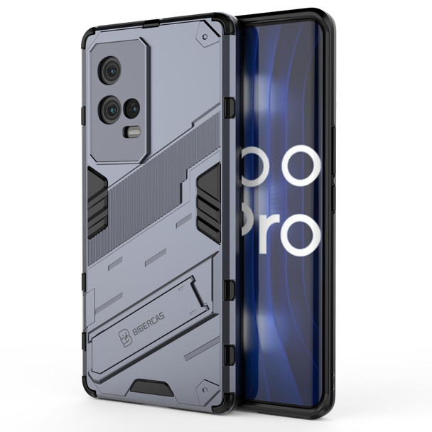 vivo iQOO 8 Pro Punk Armor 2 in 1 PC + TPU Shockproof Case with Invisible Holder(Grey)