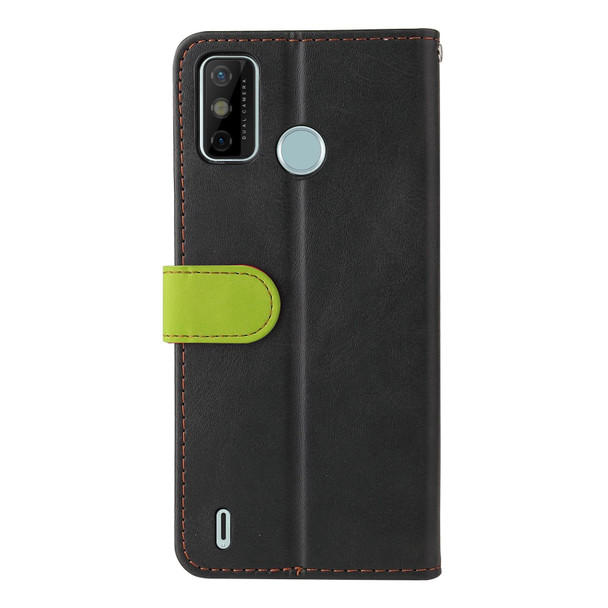 Business Stitching-Color Horizontal Flip PU Leatherette Case with Holder & Card Slots & Photo Frame - Tecno Spark 6 Go(Green)