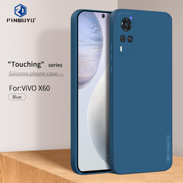 vivo X60 PINWUYO Touching Series Liquid Silicone TPU Shockproof Case(Blue)