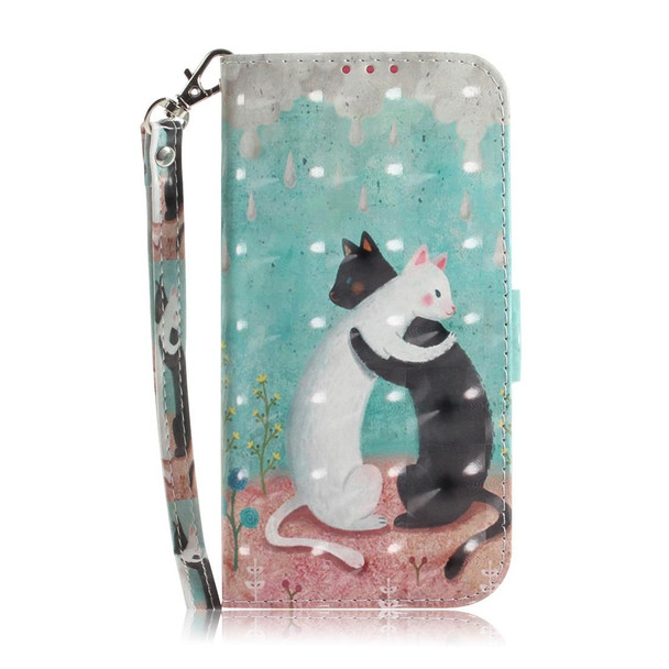 Xiaomi Redmi 10X Pro 5G 3D Painted Pattern Magnetic Attraction Horizontal Flip Leather Case with Holder & Card Slot & Wallet & Lanyard(Black White Cat)