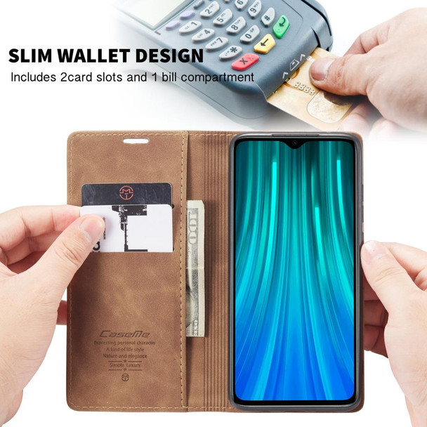 Xiaomi Redmi Note 8 Pro CaseMe-013 Multifunctional Horizontal Flip Leather Case with Card Slot & Holder & Wallet(Brown)