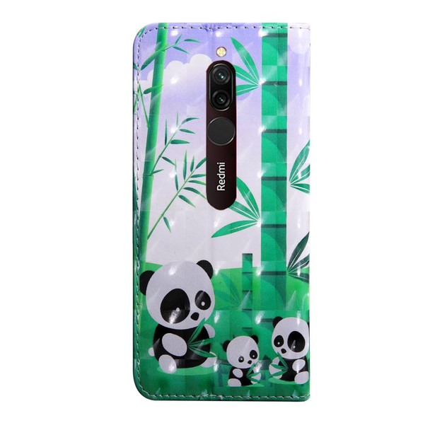 Xiaomi Redmi 8A 3D Painting Pattern Coloured Drawing Horizontal Flip TPU + PU Leather Case with Holder & Card Slots & Wallet(Bamboo Panda)