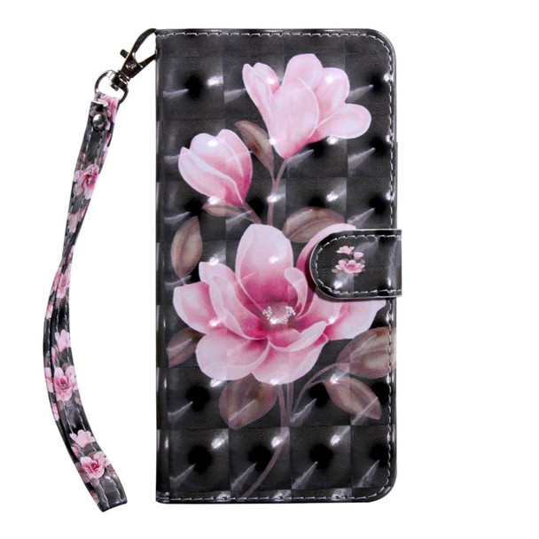 Xiaomi Redmi 8A 3D Painting Pattern Coloured Drawing Horizontal Flip TPU + PU Leather Case with Holder & Card Slots & Wallet(Pink Flower)