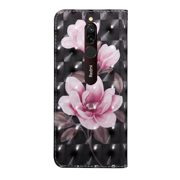 Xiaomi Redmi 8A 3D Painting Pattern Coloured Drawing Horizontal Flip TPU + PU Leather Case with Holder & Card Slots & Wallet(Pink Flower)