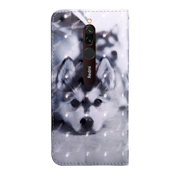 Xiaomi Redmi 8A 3D Painting Pattern Coloured Drawing Horizontal Flip TPU + PU Leather Case with Holder & Card Slots & Wallet(Husky)