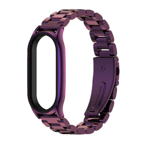 Xiaomi Mi Band 7 / 7 NFC MIJOBS Three-Bead Metal Plus Stainless Steel Watch Band(Purple)