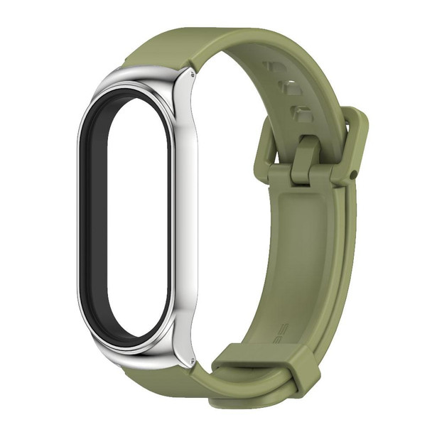 Xiaomi Mi Band 7 / 7 NFC MIJOBS CS Metal Case + Silicone Watch Band(Army Green Silver)