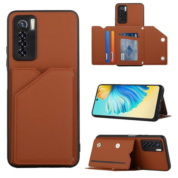 Tecno Camon 17 Pro Skin Feel PU + TPU + PC Phone Case(Brown)